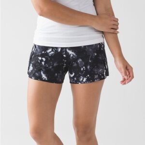 lululemon athletica Black and White Tie-Dye Athletic Shorts